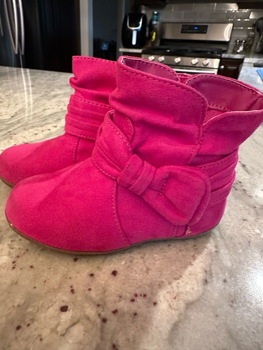 Jumping Beans Pink Boots Toddler Girl Size 6 Bow Ankle Boots Cute Fall Shoes